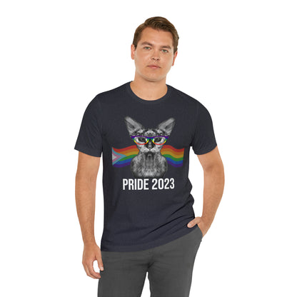 PRIDE 2023 Sphynx Cat Rainbow Flag Banner Unisex T-Shirt