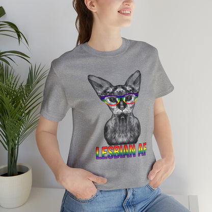 Lesbian AF Sphynx Cat Simple Unisex Pride T-Shirt