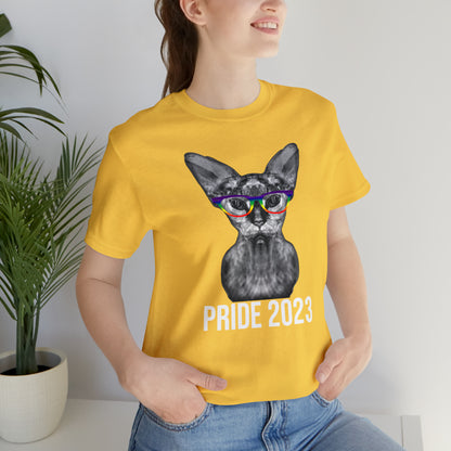 PRIDE 2023 Sphynx Cat Rainbow Simple Unisex T-Shirt