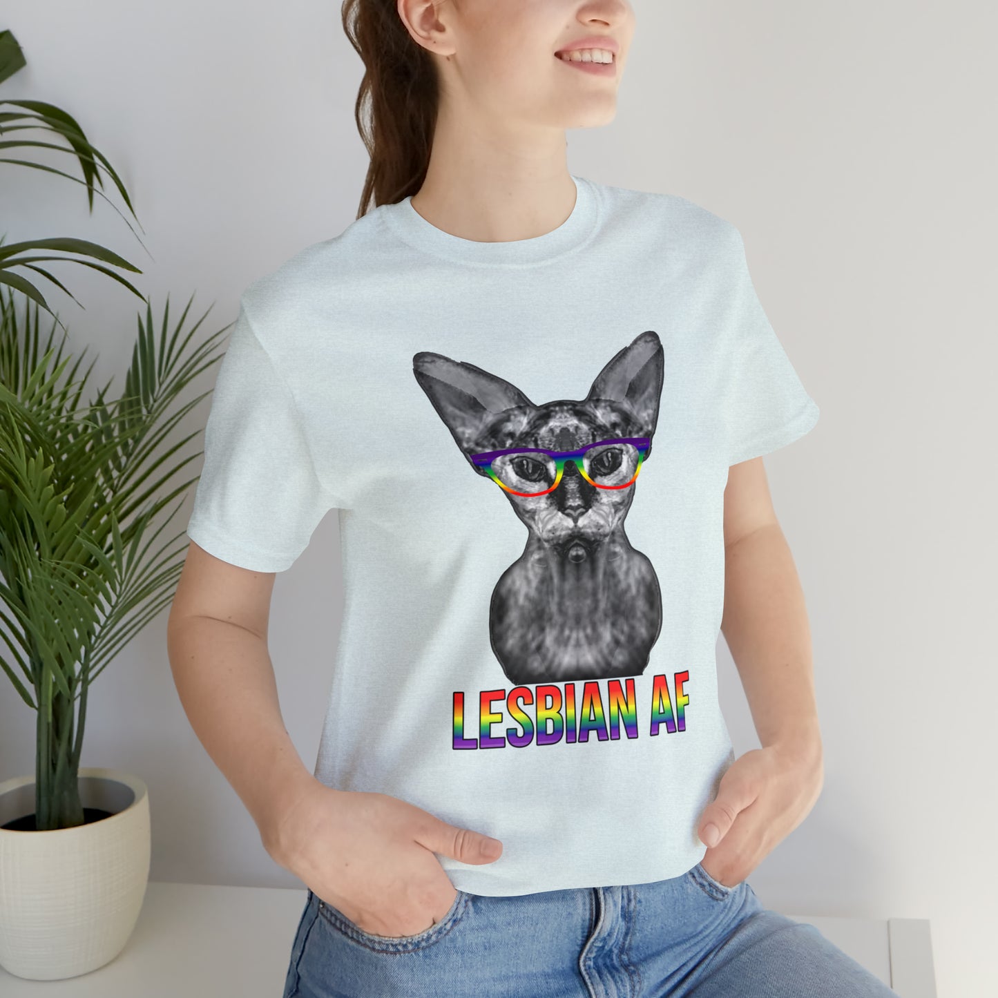 Lesbian AF Sphynx Cat Simple Unisex Pride T-Shirt