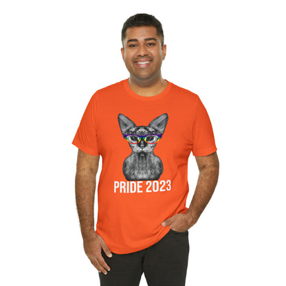 PRIDE 2023 Sphynx Cat Rainbow Simple Unisex T-Shirt