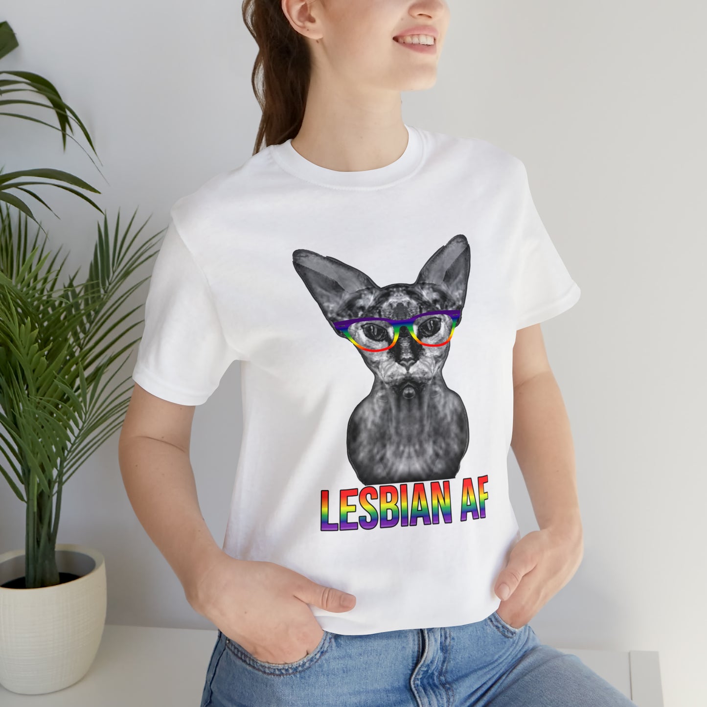 Lesbian AF Sphynx Cat Simple Unisex Pride T-Shirt