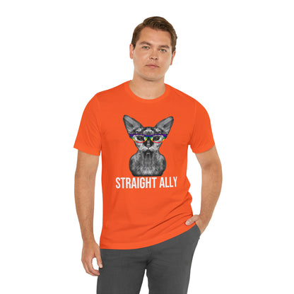 Straight Ally Sphynx Cat Simple Unisex Pride T-Shirt