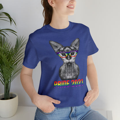 PRIDE 2023 Sphynx Cat Rainbow Simple Unisex T-Shirt