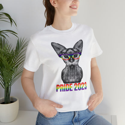 PRIDE 2023 Sphynx Cat Rainbow Simple Unisex T-Shirt