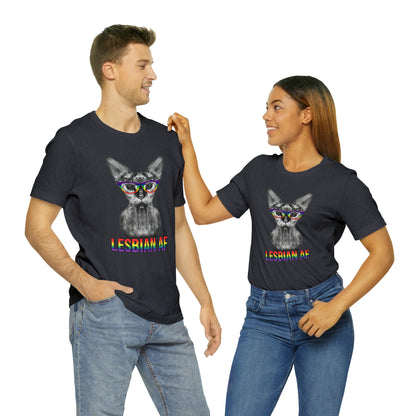 Lesbian AF Sphynx Cat Simple Unisex Pride T-Shirt