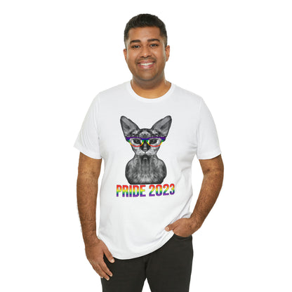 PRIDE 2023 Sphynx Cat Rainbow Simple Unisex T-Shirt