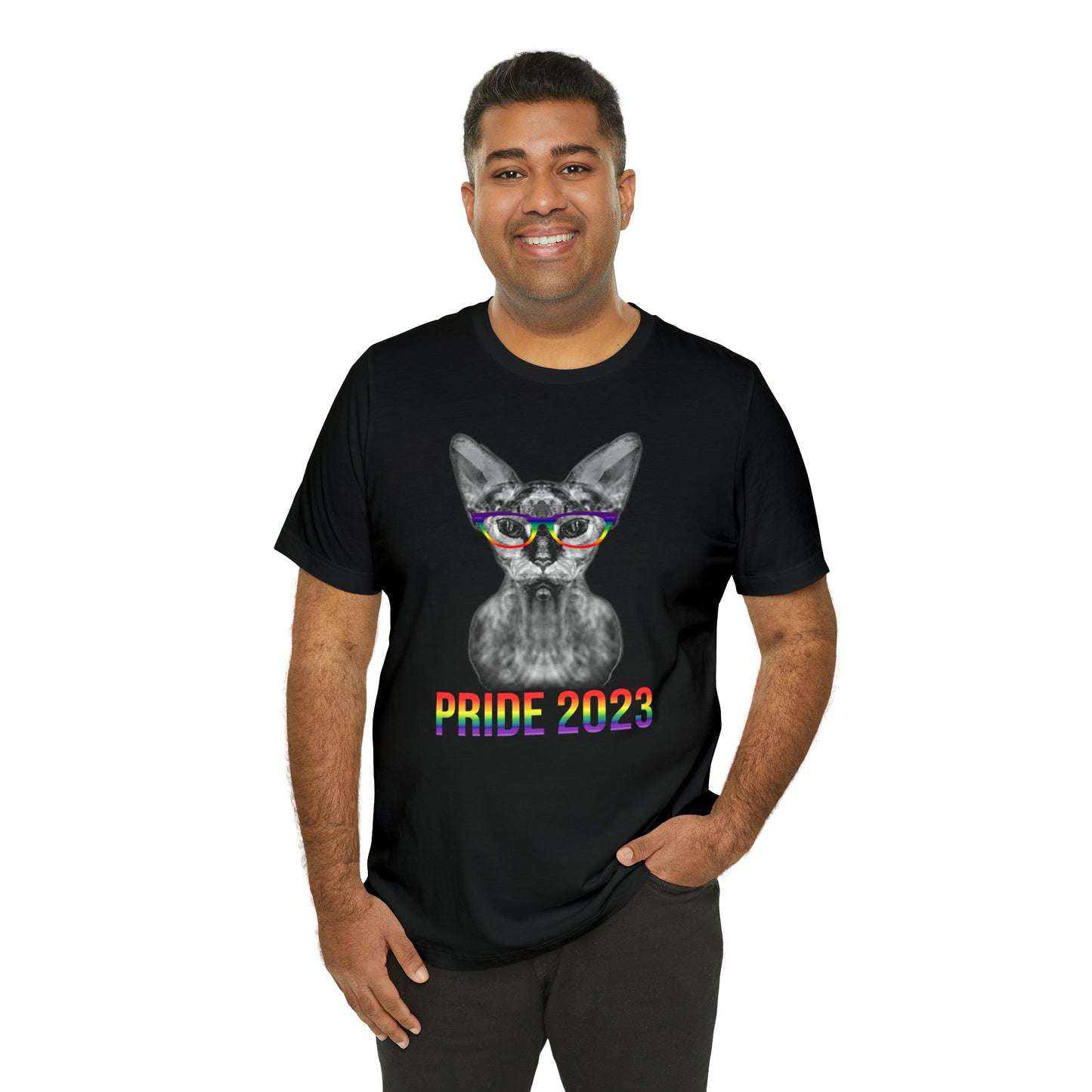 PRIDE 2023 Sphynx Cat Rainbow Simple Unisex T-Shirt