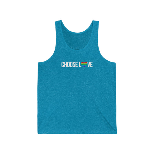 Choose Love Rainbow Heart Unisex Jersey Tank Top