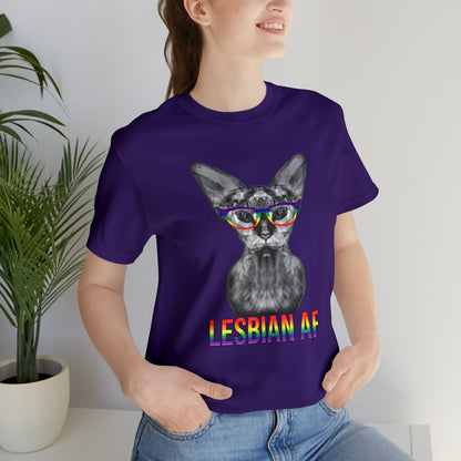 Lesbian AF Sphynx Cat Simple Unisex Pride T-Shirt