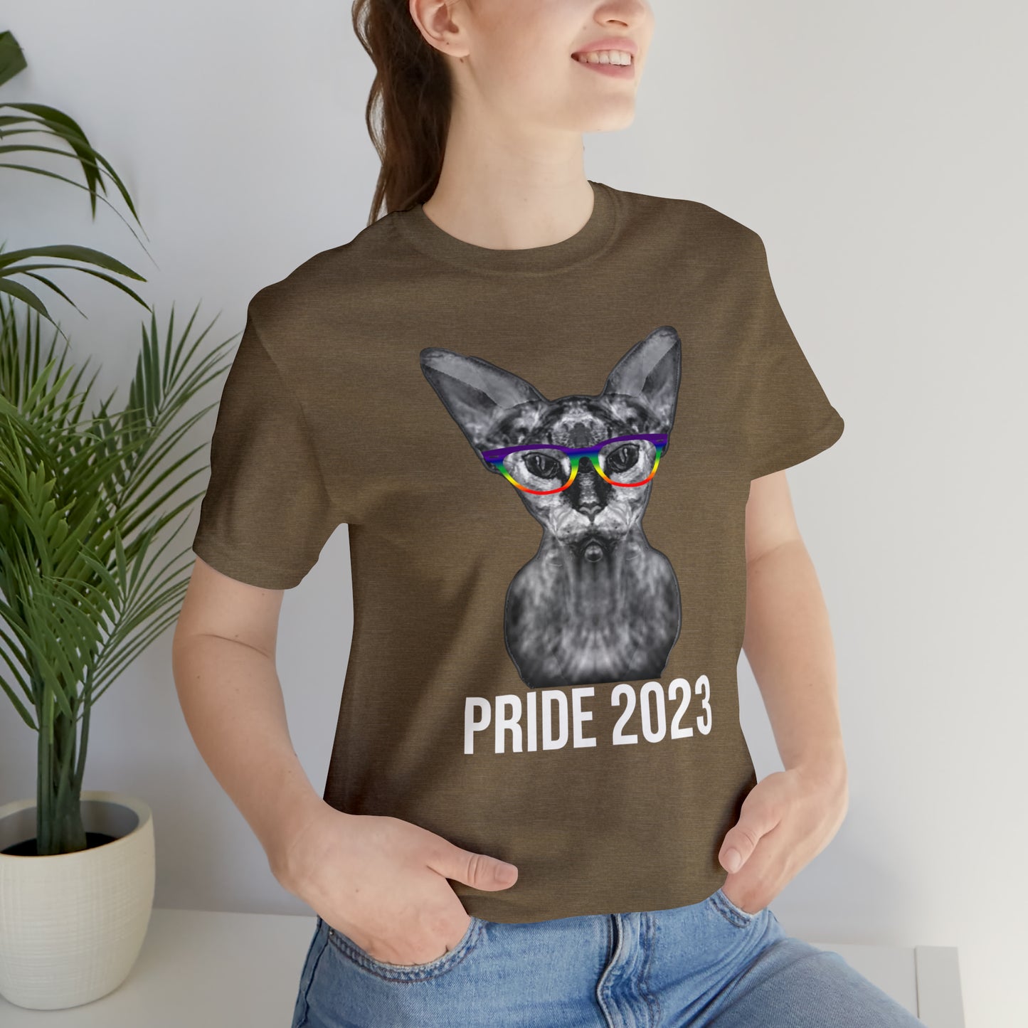 PRIDE 2023 Sphynx Cat Rainbow Simple Unisex T-Shirt