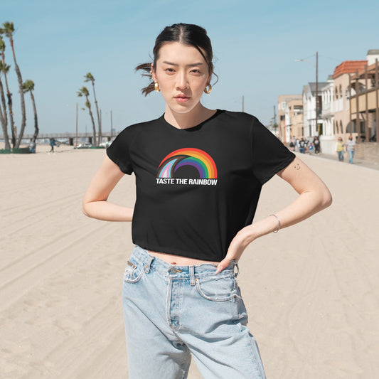 Taste The Rainbow Pride Flag Flowy Crop Top