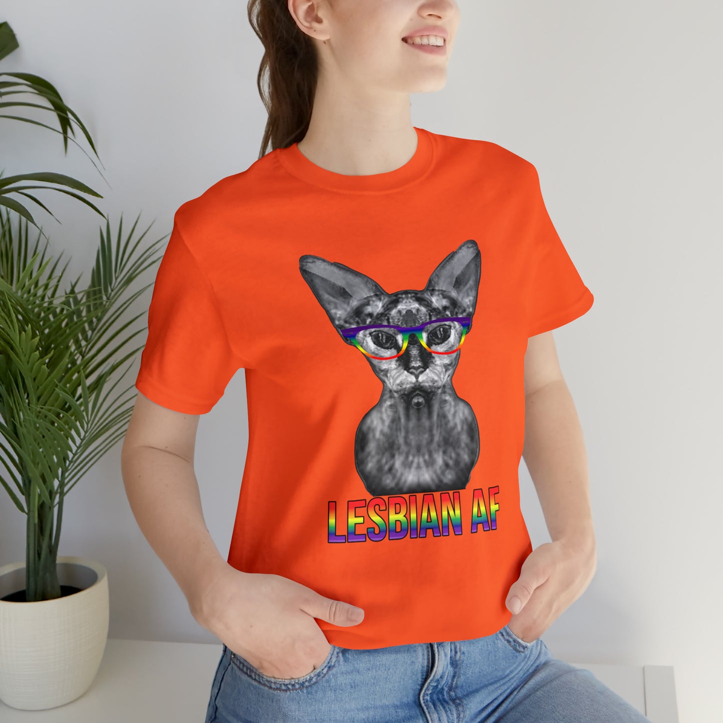 Lesbian AF Sphynx Cat Simple Unisex Pride T-Shirt