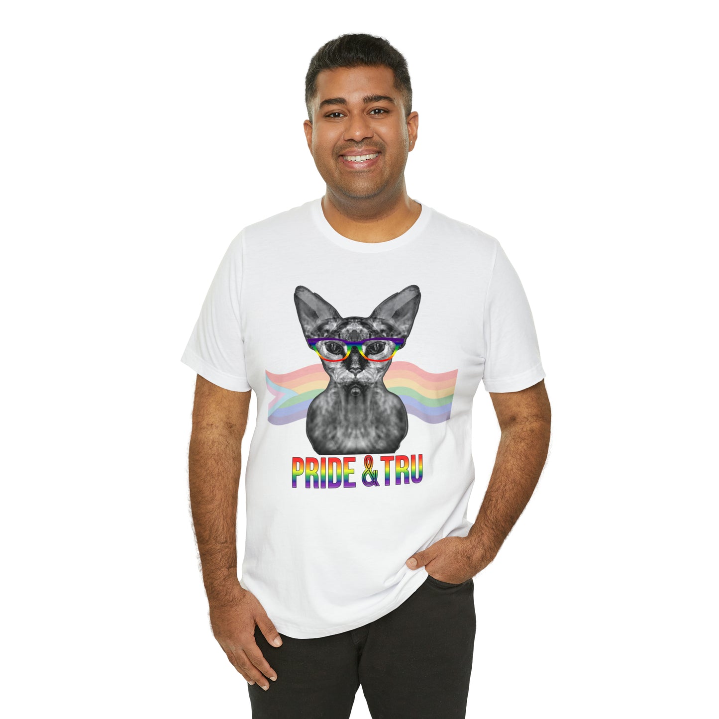 Pride & Tru Sphynx Cat Pride Flag Unisex T-Shirt