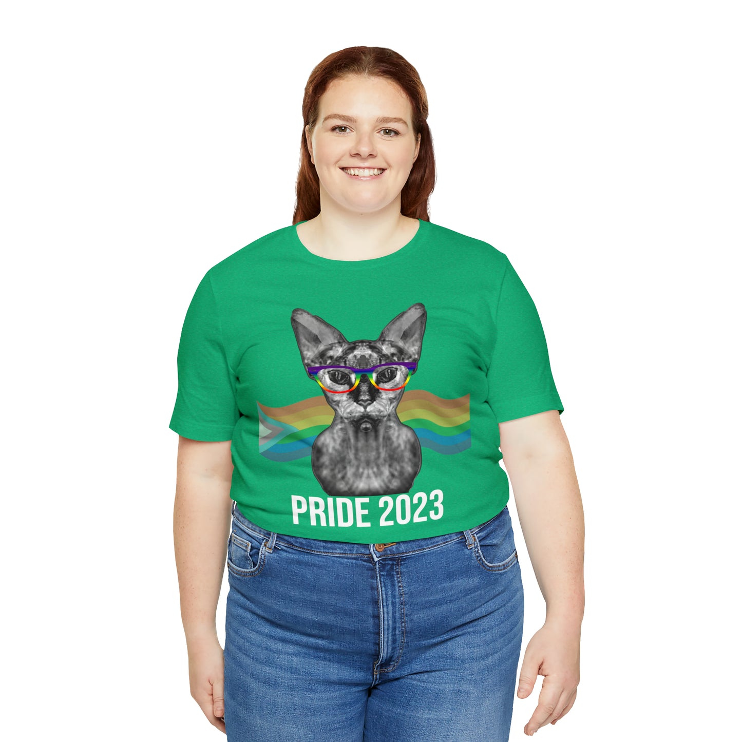 PRIDE 2023 Sphynx Cat Rainbow Flag Banner Unisex T-Shirt