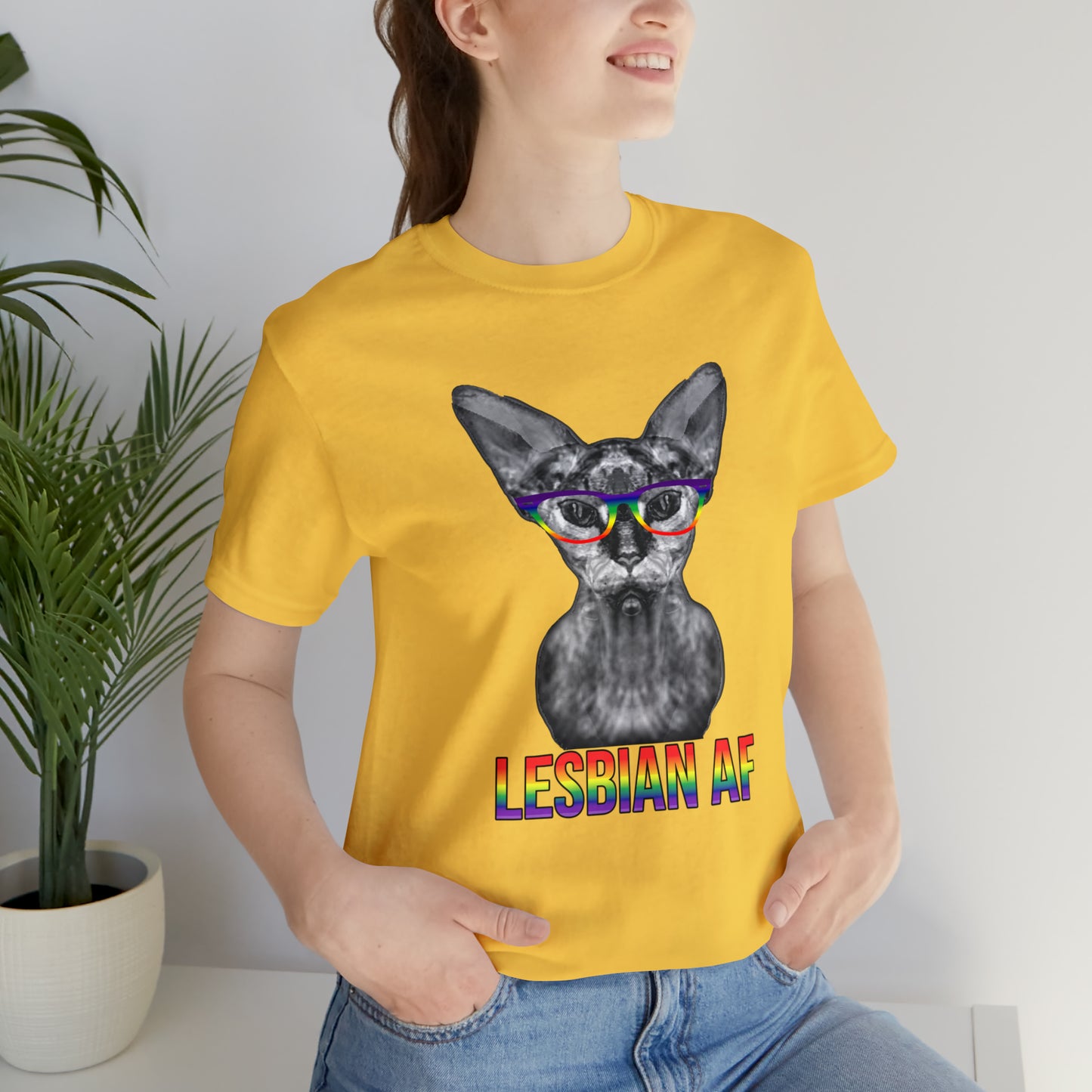 Lesbian AF Sphynx Cat Simple Unisex Pride T-Shirt