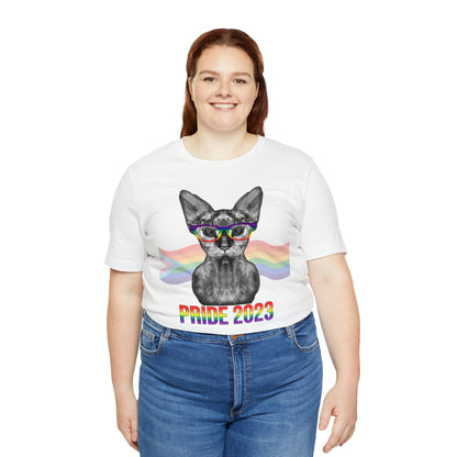 PRIDE 2023 Sphynx Cat Rainbow Flag Banner Unisex T-Shirt