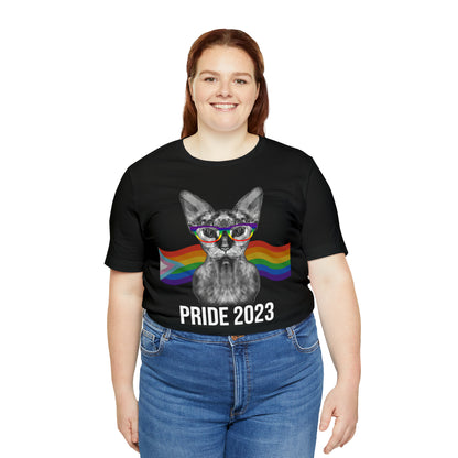 PRIDE 2023 Sphynx Cat Rainbow Flag Banner Unisex T-Shirt