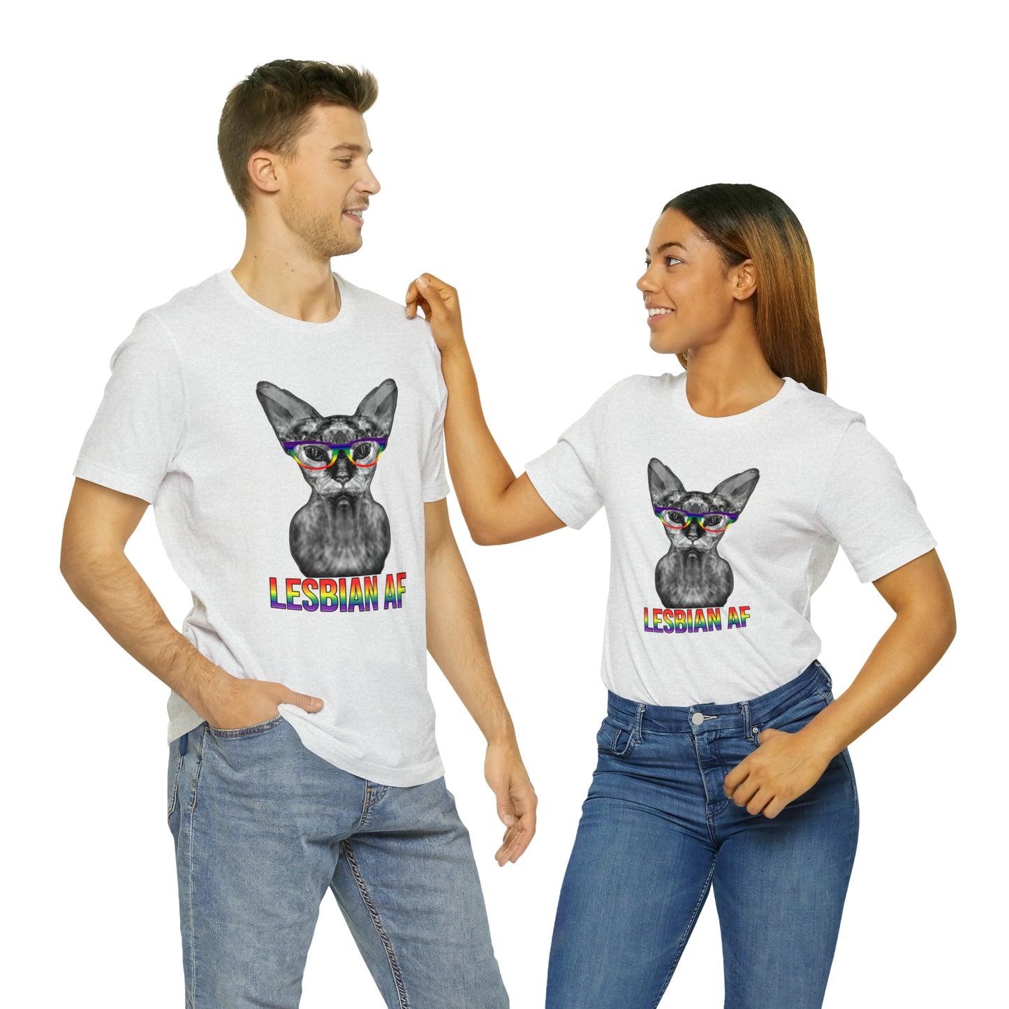 Lesbian AF Sphynx Cat Simple Unisex Pride T-Shirt