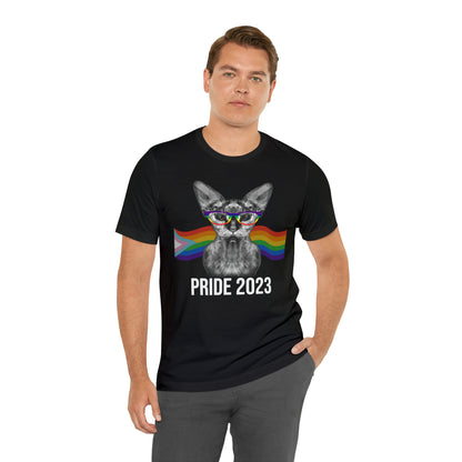 PRIDE 2023 Sphynx Cat Rainbow Flag Banner Unisex T-Shirt