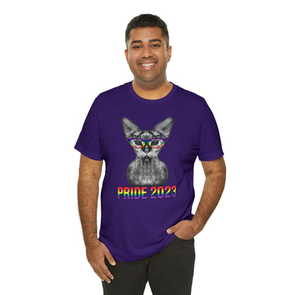 PRIDE 2023 Sphynx Cat Rainbow Simple Unisex T-Shirt