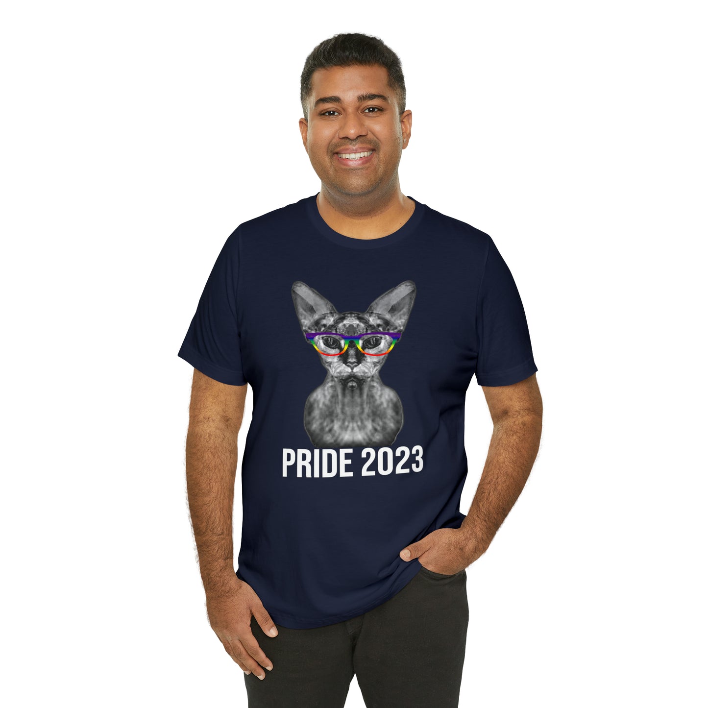 PRIDE 2023 Sphynx Cat Rainbow Simple Unisex T-Shirt