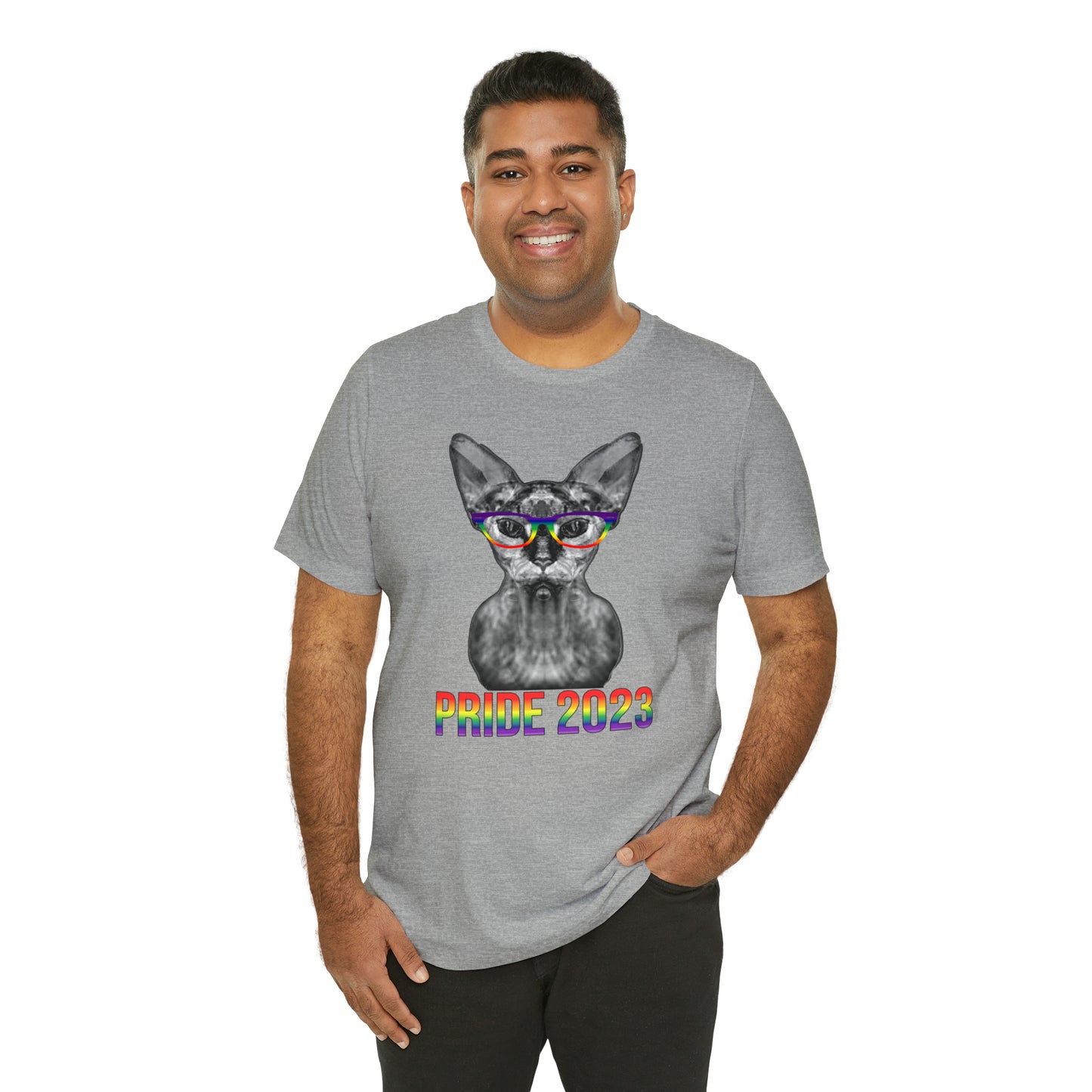 PRIDE 2023 Sphynx Cat Rainbow Simple Unisex T-Shirt