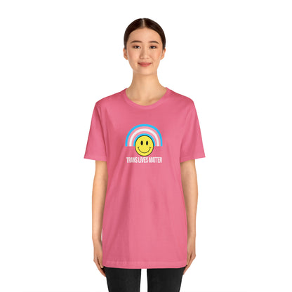 Trans Lives Matter Rainbow Smiley Unisex Pride T-Shirt