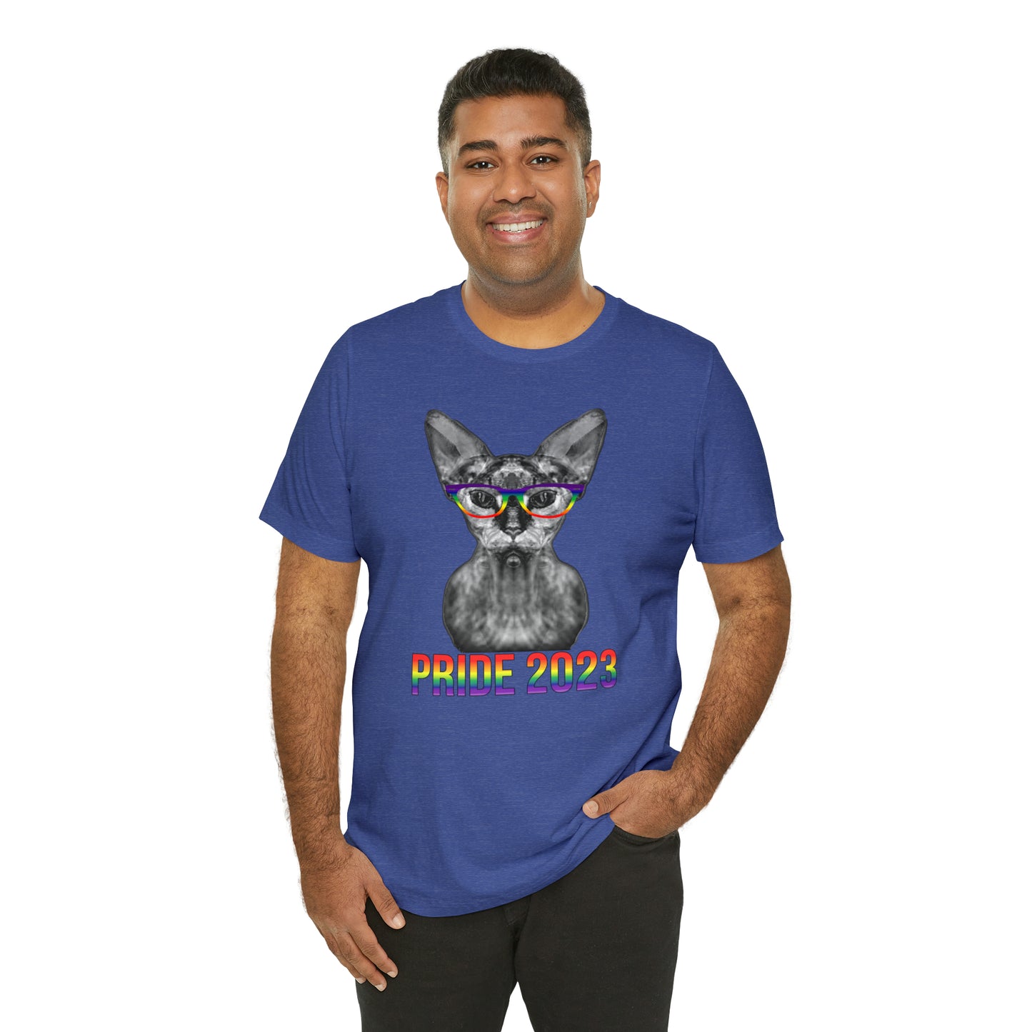 PRIDE 2023 Sphynx Cat Rainbow Simple Unisex T-Shirt