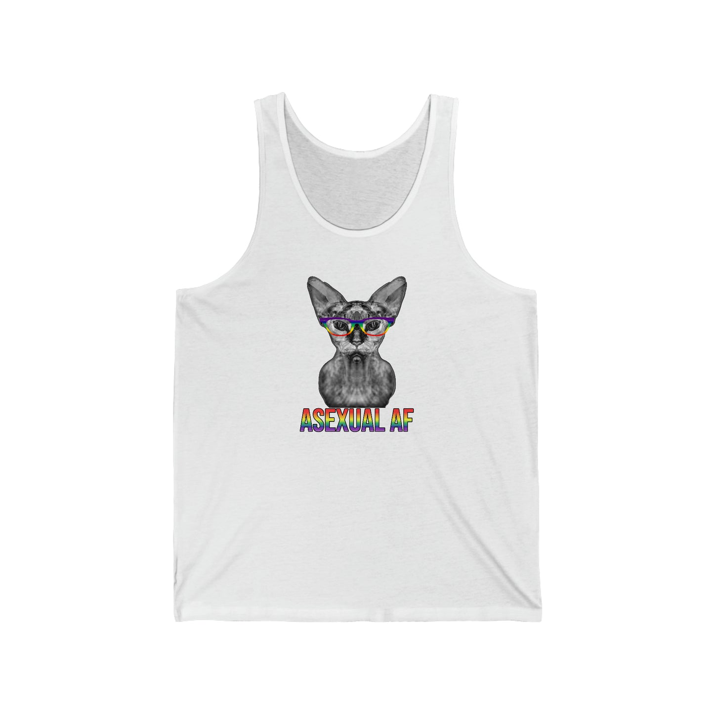 Asexual AF Sphynx Cat Unisex Simple Jersey Tank Top