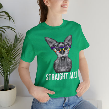 Straight Ally Sphynx Cat Simple Unisex Pride T-Shirt