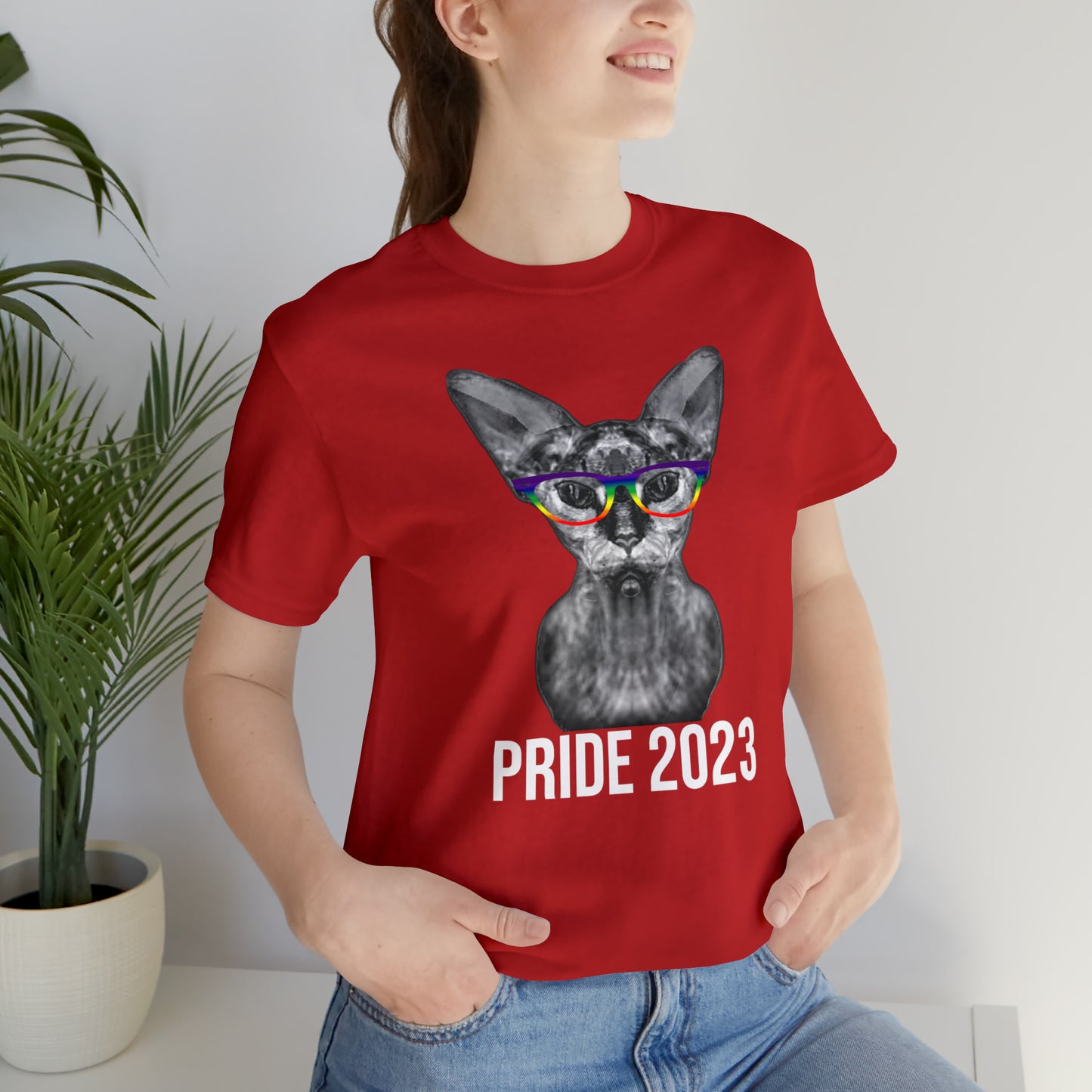 PRIDE 2023 Sphynx Cat Rainbow Simple Unisex T-Shirt