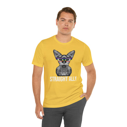 Straight Ally Sphynx Cat Simple Unisex Pride T-Shirt