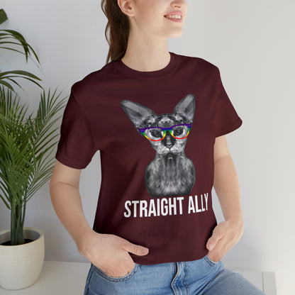 Straight Ally Sphynx Cat Simple Unisex Pride T-Shirt