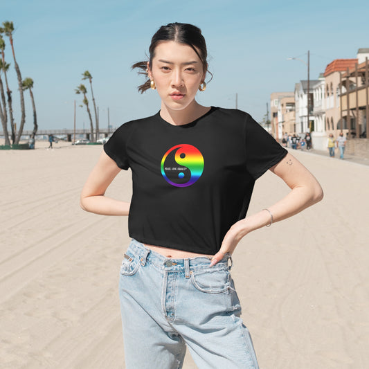 Peace, Love, Equality Flowy Pride Crop Top