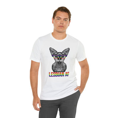 Lesbian AF Sphynx Cat Simple Unisex Pride T-Shirt