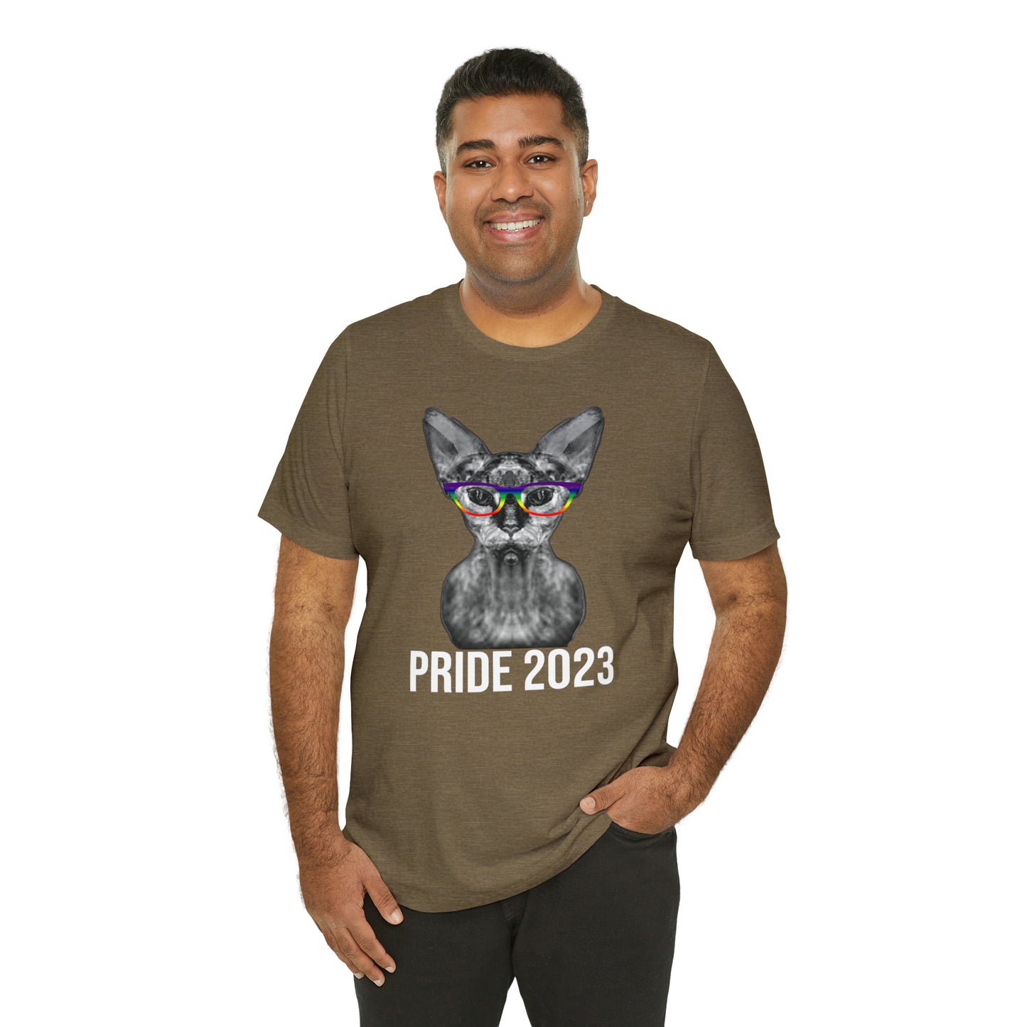 PRIDE 2023 Sphynx Cat Rainbow Simple Unisex T-Shirt