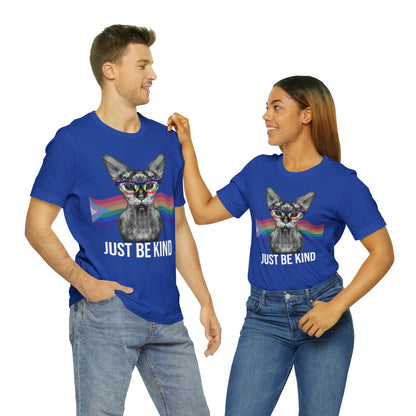 Just Be Kind Sphynx Cat Pride Flag Banner Unisex T-Shirt